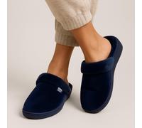 Isotoner® Ladies Sparkle Velour Heeled Mule Navy UK Size 6