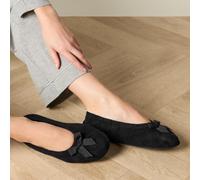 Isotoner® Ladies Terry Ballerina Slippers Black Medium (UK 4-5)