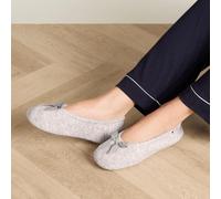 Isotoner® Ladies Terry Ballerina Slippers Grey Small (UK 3-4)