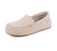 Isotoner® Ladies Textured Moccasin Slipper Light Brown UK Size 6
