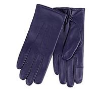Isotoner® Ladies Three Point Leather Gloves, 100% Genuine Leather, Water Repellent, SmarTouch™ Touchscreen Technology, Supersoft Warm Lining, Wipe Clean Only, Navy, Small
