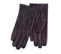Isotoner® Ladies Three Point Leather Gloves, 100% Genuine Leather, Water Repellent, SmarTouch™ Touchscreen Technology, Supersoft Warm Lining, Wipe Clean Only, Black,Large