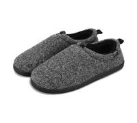 Isotoner® Men’s Felt Full Back Slipper with Pull Toggle, cosy Low Boot Style with Pillowstep® Tufted Insole, Memory Foam for Comfort, Comfort Foam Layer, Pull Toggle for Supported Wear, Grey, 11 UK