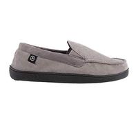Isotoner Men's Diamond Corduroy Moccasin Slipper with Cooling Memory Foam for Indoor/Outdoor Comfort, Ash, 12 UK