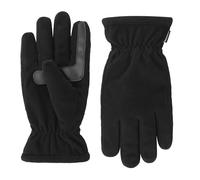 Isotoner Men's Fleece Touchscreen Glove, Water-Repellent with a Sherpa Soft Lining, Black, Medium