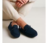 Isotoner® Mens Herringbone Lined Moccasin Navy UK Size 8