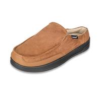 isotoner Men's Indoor/Outdoor Water Repellent Carter Boater Clog Slippers with Memory Foam Comfort, Cognac, X-Large
