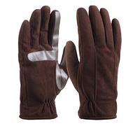 Isotoner Men's Microfiber Touchscreen Texting Warm Lined Cold Weather Gloves with Water Repellent Technology, Dark Brown, Medium