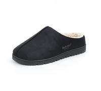 isotoner Men's Microsuede Rory Clog Slipper-Gel Memory Foam, Black, 8.5/9.5 UK