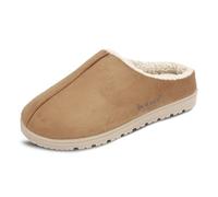 isotoner Men's Microsuede Rory Clog Slipper-Gel Memory Foam, Cognac, 8.5/9.5 UK