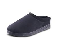 isotoner Men's Microterry Jake Clog Slipper-with Gel Infused Memory Foam, Black, 10/11 UK