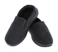 Isotoner Men's Microterry Jake Closed-Back Slippers, Black