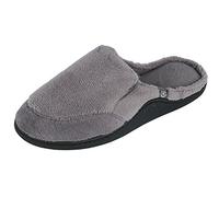 Isotoner Men's Microterry Open Back Clog Slippers, Large, Charcoal