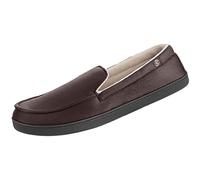 isotoner Men's Moccasin Gel Infused Memory Foam, Dark Chocolate, 8.5 UK