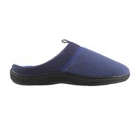 isotoner Men's Open Back Slipper with Memory Foam and Indoor/Outdoor Sole, Microterry Navy Blue, 11-12