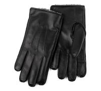 Isotoner Mens Premium 3 Point Leather Glove With Faux Fur Lining