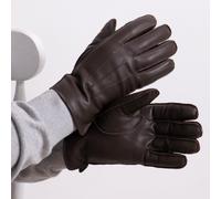 Isotoner® Mens Premium 3 Point Leather SmarTouch™ Glove With Faux Fur Lining Chocolate Large / Extra Large
