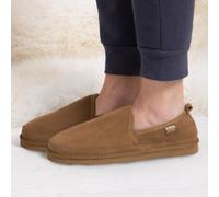 Isotoner Mens Real Suede Full Back Slipper