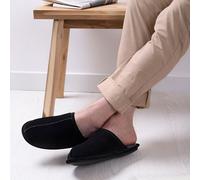 Isotoner® Mens Real Suede Mule Slipper Black UK Size 8