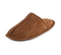 Isotoner Mens Real Suede Mule Slippers