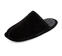Isotoner Mens Real Suede Mule Slippers