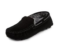 Isotoner Mens Real Suede With Closed Stitch Moccasin Slippers