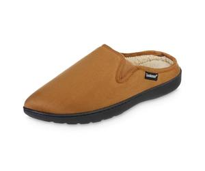 Isotoner Men's Recycled Microsuede Vincent Hoodback Clog, Cognac, 9.5-10.5