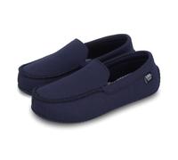 Isotoner® Mens Ribbed Moccasin Slipper With Patterned InSock (UK Size 8)