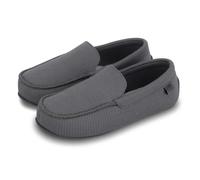 Isotoner® Mens Ribbed Moccasin Slipper With Patterned InSock (UK Size 8)