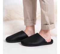 Isotoner® Mens Square Patterned Smart Mule Slipper Black UK Size 10