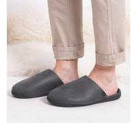 Isotoner® Mens Square Patterned Smart Mule Slipper Grey UK Size 10