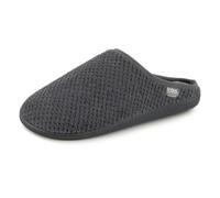 Totes Isotoner SWEPT BACK POPCORN MULE Mens Mule Slippers Grey - UK 10