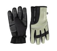 Isotoner Mens Water Repellent Lined Neoprene Grip Touchscreen Gloves with Zipper, Olive, XL