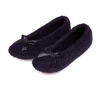 Isotoner Popcorn Ballet, Women Open Back Slippers, Black (Black), M UK (37/38 EU)
