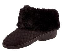 isotoner Signature Women's Quilted Monica Low Boot Slippers (Size 8.5-9 Large, Black)