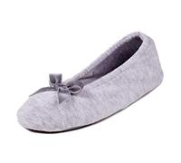 Isotoner Terry Ballerina, Women Low-Top Slippers, Grey (Grey), XL UK (40/41 EU)