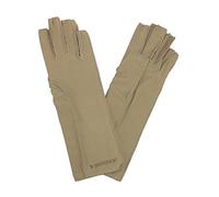 Isotoner Therapeutic Compression Fingerless Gloves, Large, Camel Tan