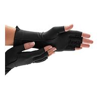 Isotoner Unisex-Adult Therapeutic Compression Pain Relief Gloves, Black, Medium