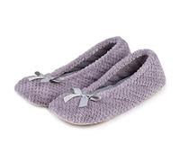 Isotoner Women Ladies Popcorn Ballet Closed Back Slippers, Grey (Pale Grey), L 38/39 EU