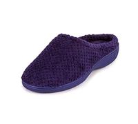 Isotoner Women Ladies Popcorn Terry Mule Slippers Open Back, Blue (Navy Nav), 8 UK