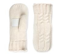 Isotoner Women’s Chunky Cable Knit Cold Weather Mittens with Warm, Soft Lining - white - One Size