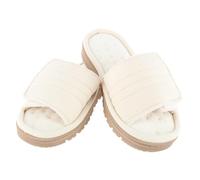 Isotoner Women's Active Recycled Adjustable Slide Slippers, Ivory