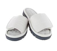 Isotoner Women's Active Recycled Adjustable Slide Slippers, Light Grey