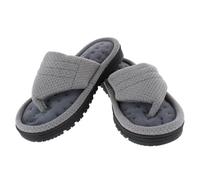 Isotoner Women's Active Recycled Thong Knickers Slippers, Dark Charcoal