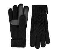 Isotoner Women's Cable Knit Gloves with Touchscreen Palm Patches, Black, One Size