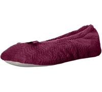 Isotoner Women's Chevron Microterry Ballerina House Slipper, Rose Violet, X-Large / 9.5-10.5 B(M) US