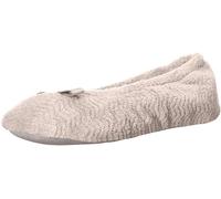 Isotoner Women's Chevron Microterry Ballerina Women's Slipper Ballet Flat, Taupe, 4.5 5.5 UK