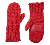 isotoner Women's Chunky Cable Knit Sherpasoft Mittens, Chili, One Size