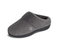 Isotoner Women's Classic Hoodback W Memory Foam Slip on Slipper, Ash, 9.5-10