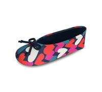 isotoner womens Classic Stretch Spandex Ballet Slippers, Multi Heart, 8-9